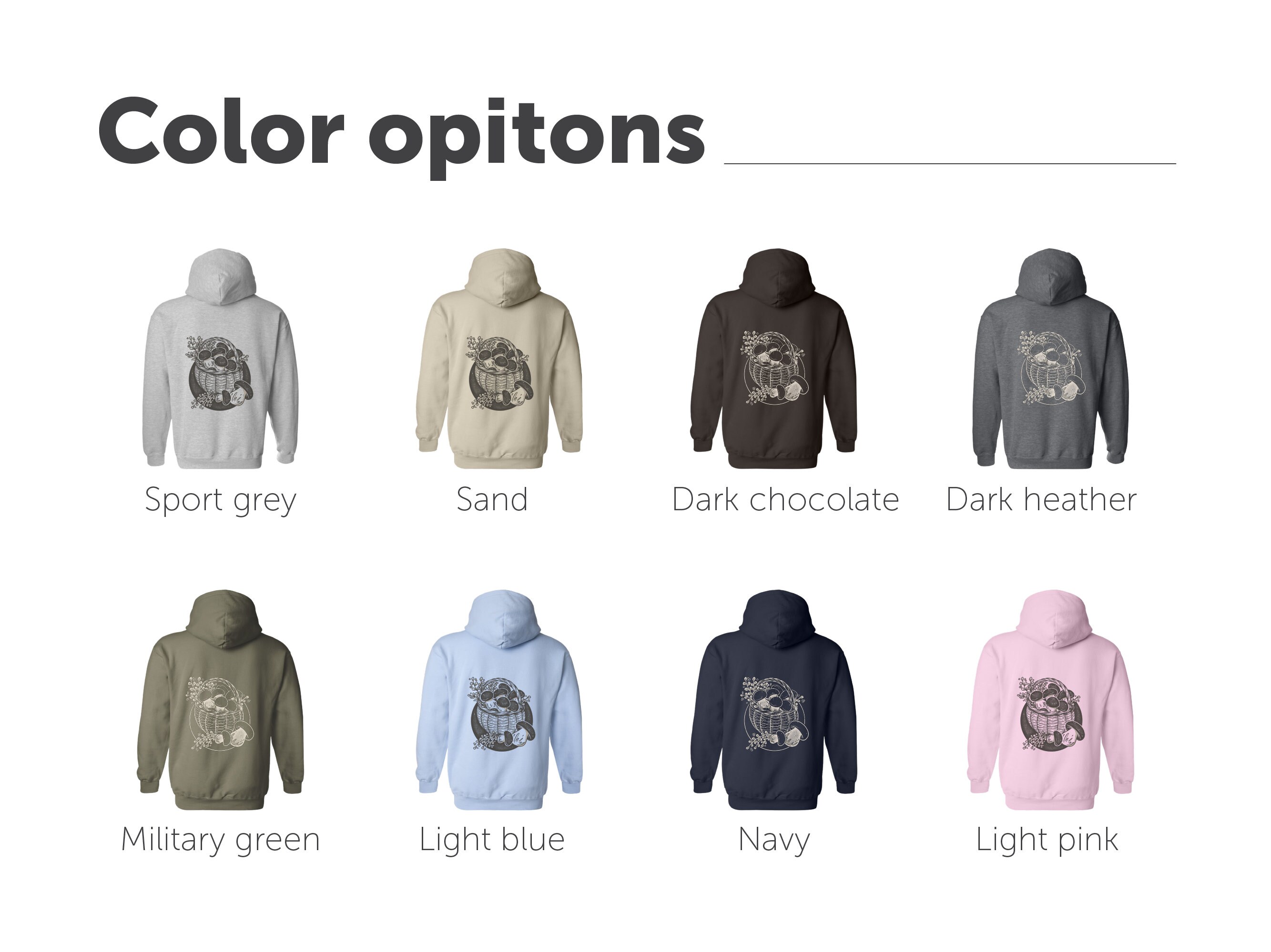 Mushroom Zip Hoodie Blue
