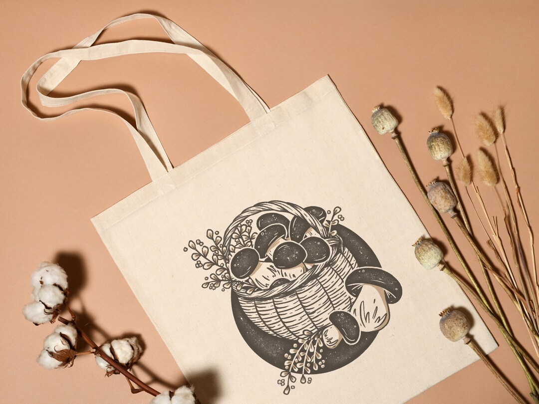 Mushroom Tote Bag Mushroom Gifts, Gifts For Her, Magic Mushroom, Canvas