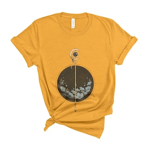 Frieren staff and blue flowers. Anime shirt
