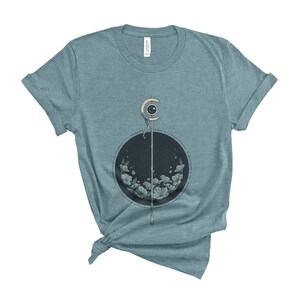 Frieren staff and blue flowers. Anime shirt