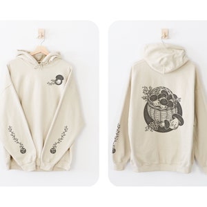 Cute mushroom hoodie. Sand coloring. Fall hoodie.