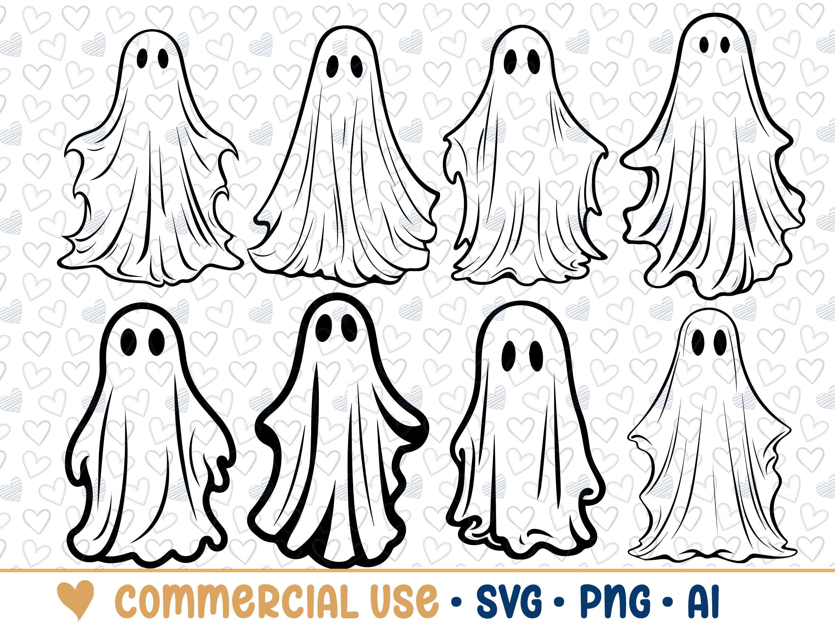 Ghost Using Computer Svg 8 Ghosts Svg Bundle, Ghost Silhouette, Png,vector, Commercial Use ...