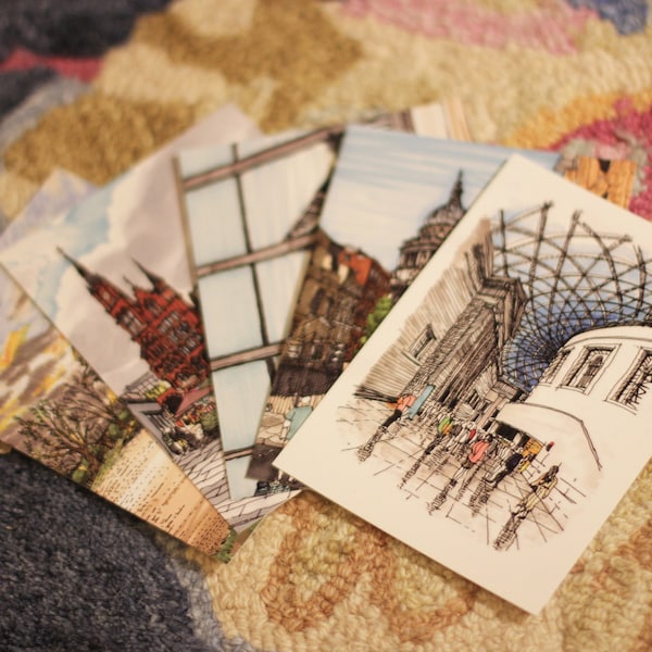 London urban sketches postcards - Set of 5
