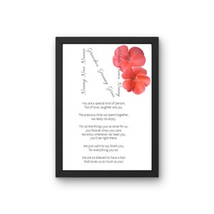 Afdrukbaar gedicht voor Nan | Moederdagcadeau | Bloemenverjaardagskaart | Gedicht kunst aan de muur | Poëzieposter | Plankfoto | Huisdecoratie