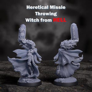 Heretical Missile Witch | Trench Fiends | Trench Crusade | 32mm 3D Printed Miniatures | DMG