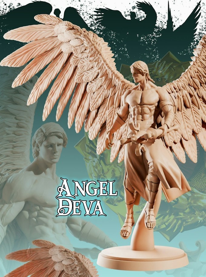 Angel Deva | RPG | Dnd | 32mm 3D Printed Miniatures | Portal - Etsy ...