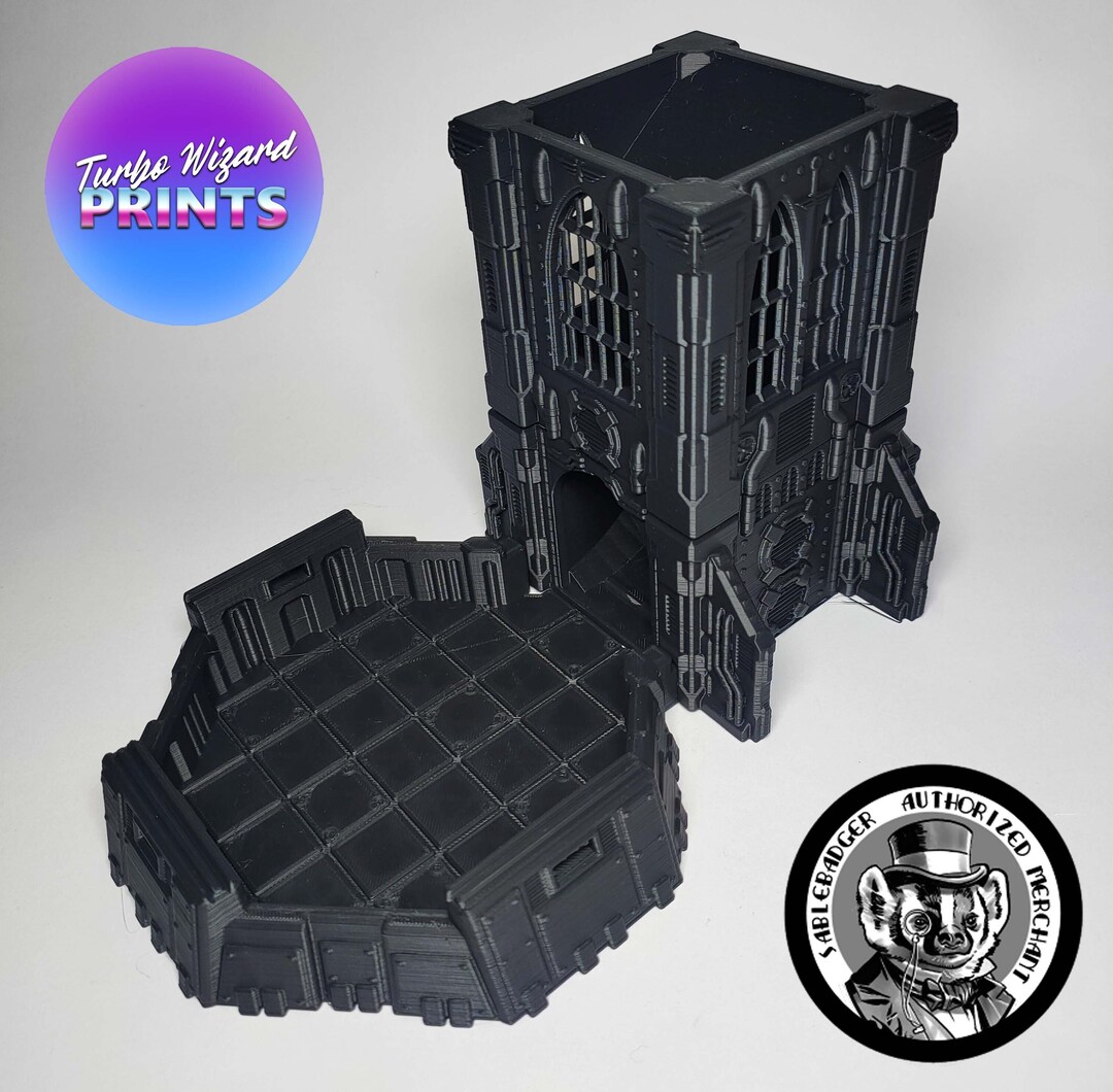 Grimdark Dice Tower Sci-fi Terrain 3D Printed - Etsy