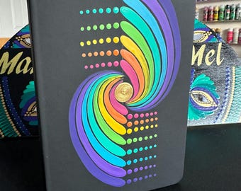 Hand-Painted Rainbow Mandala Journal | Lined A5 Notebook