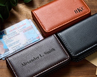 Porte-cartes en cuir, Cadeau d'affaires, Porte-cartes de visite en cuir  personnalisable