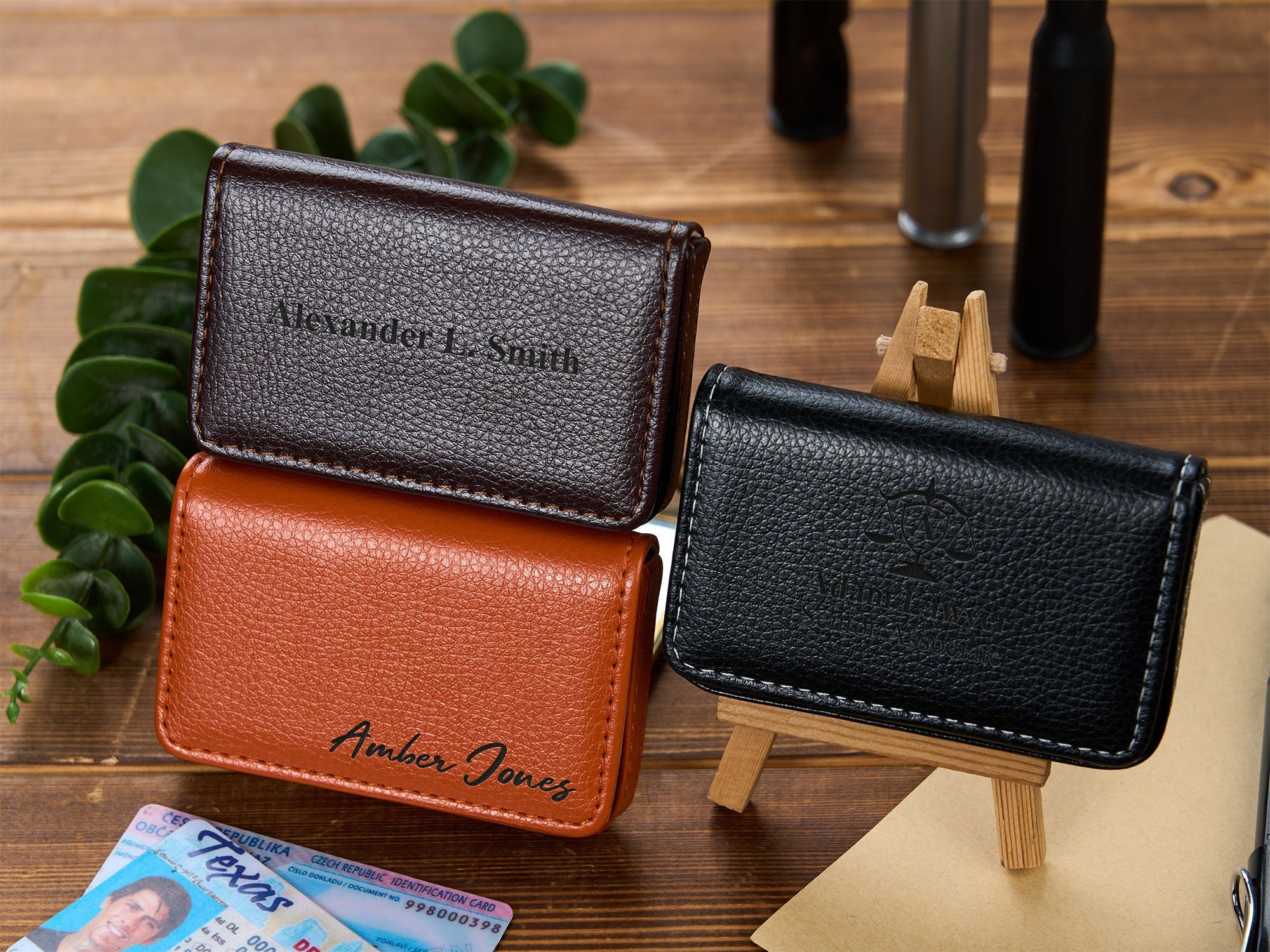 Personalized Leather Card Holder 