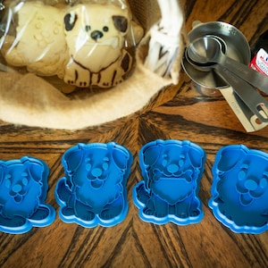 Aussie Cookie Cutter Set | 4 Cute Australian Shepherd Poses | Dog Lover Gift | 3D Printed | Baking Tools | Kawaii Kitchen