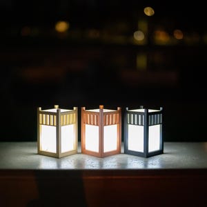 Japanese Paper Lantern | LED Mood Light | Shoji Style Table Lamp | Zen Decor | Washi Paper Night Light