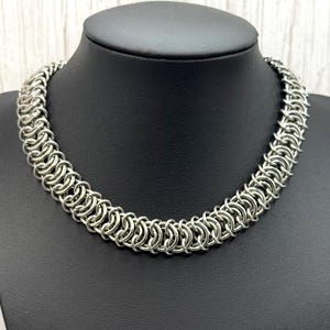 Handmade Stainless Steel Chainmail Choker: Punk Gothic Biker Necklace