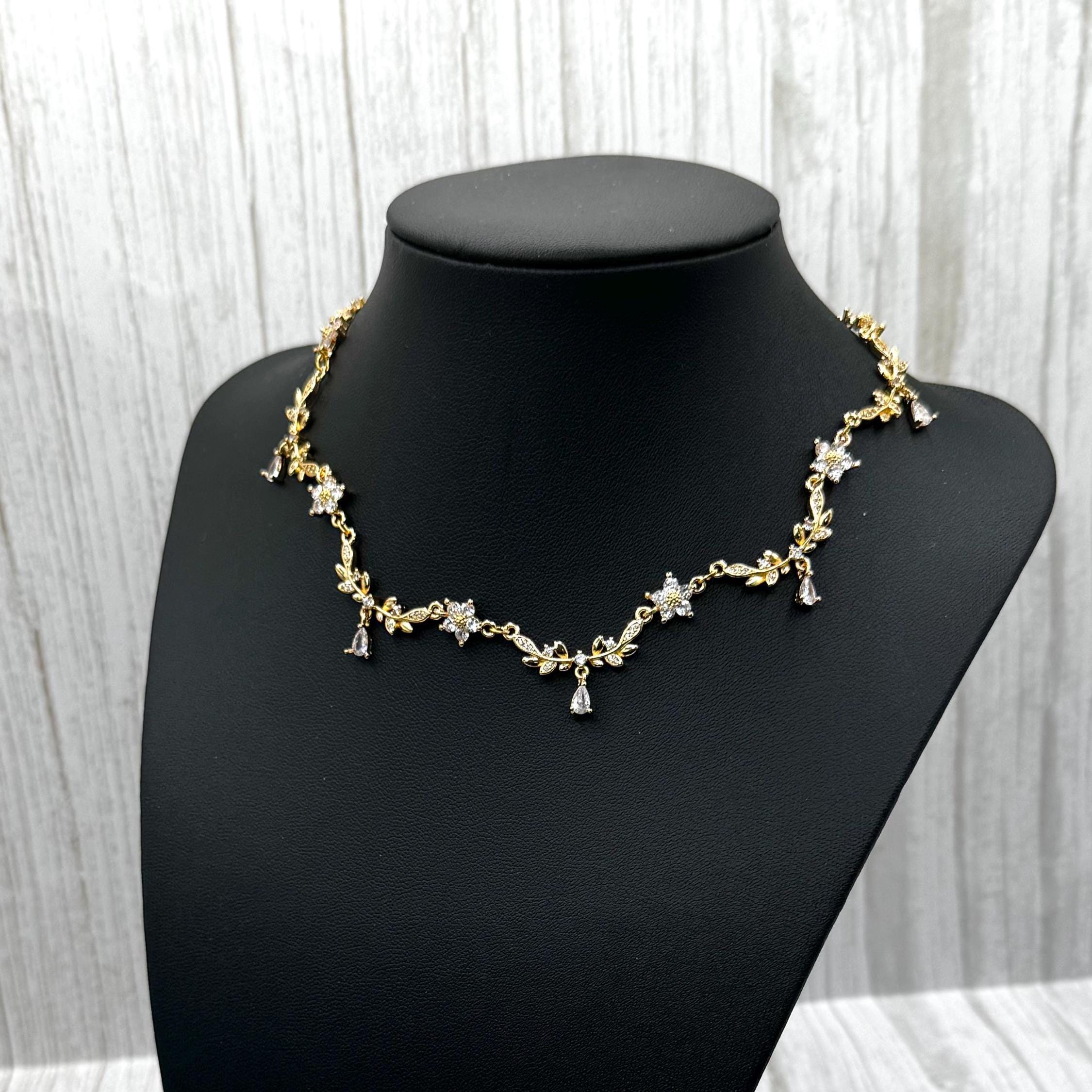 Gold Crystal Rhinestone Choker: Victorian Bridal Necklace - Etsy