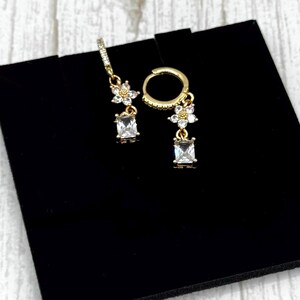 Leafy Branch Vine Petal Flower Bridal Necklace, Earring, Bracelet Set, Gold Daisy CZ Crystal Rhinestone Choker, Drop Huggie Hoop Earring,