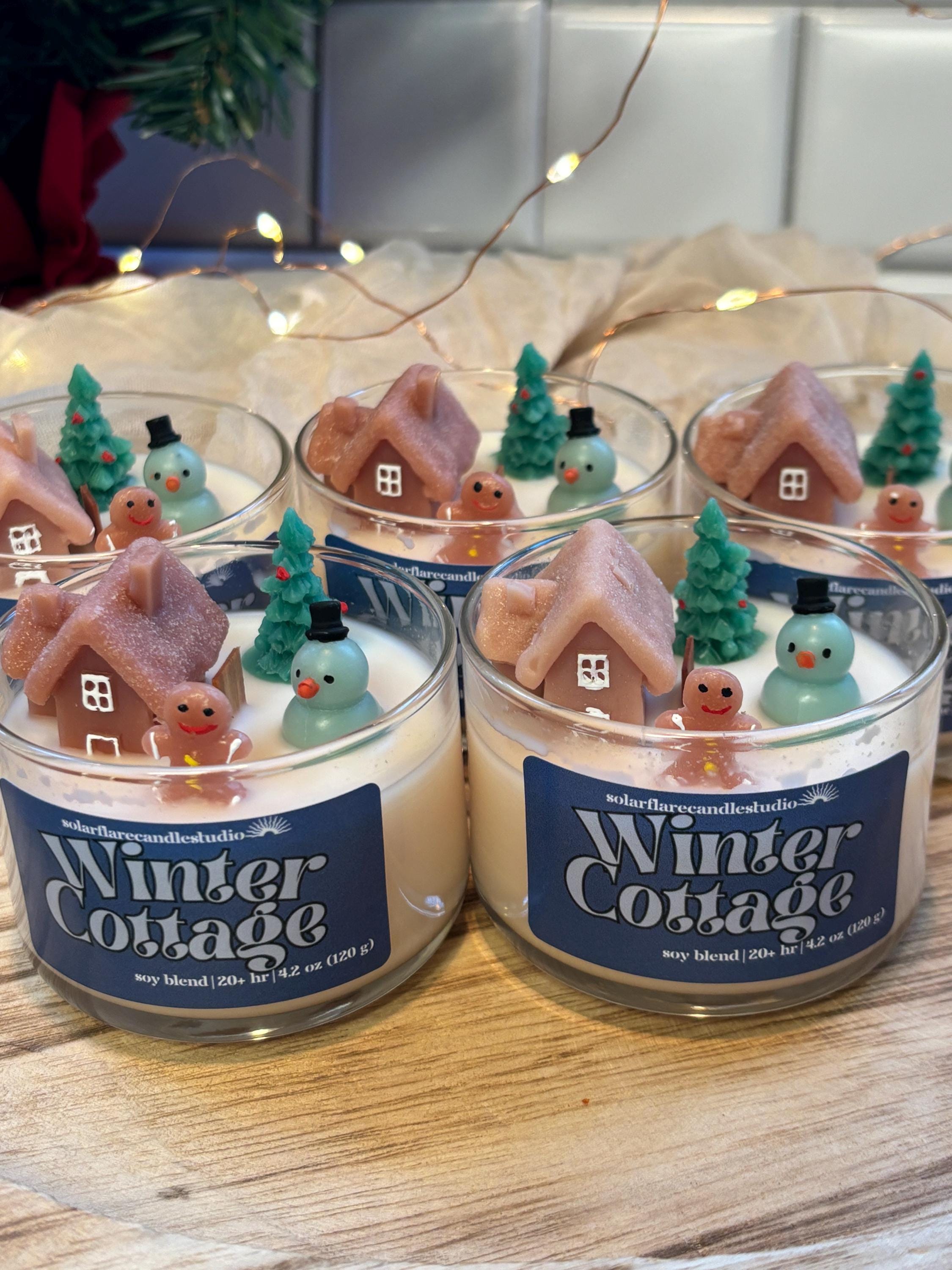 Winter Cottage Soy Candle | Wood Wick Christmas Aromatherapy - Etsy