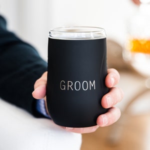 Vinglace Wine Glass Tumbler With Glass Insert, Gift For Groom, Anniversary Gift, Wedding Gift For Him, Personalized Wedding Tumbler