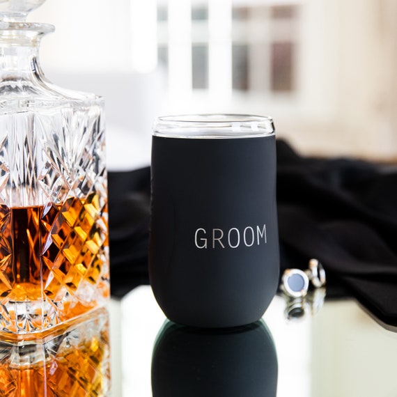 Vinglace Wine Glass Tumbler With Glass Insert Gift for Groom 