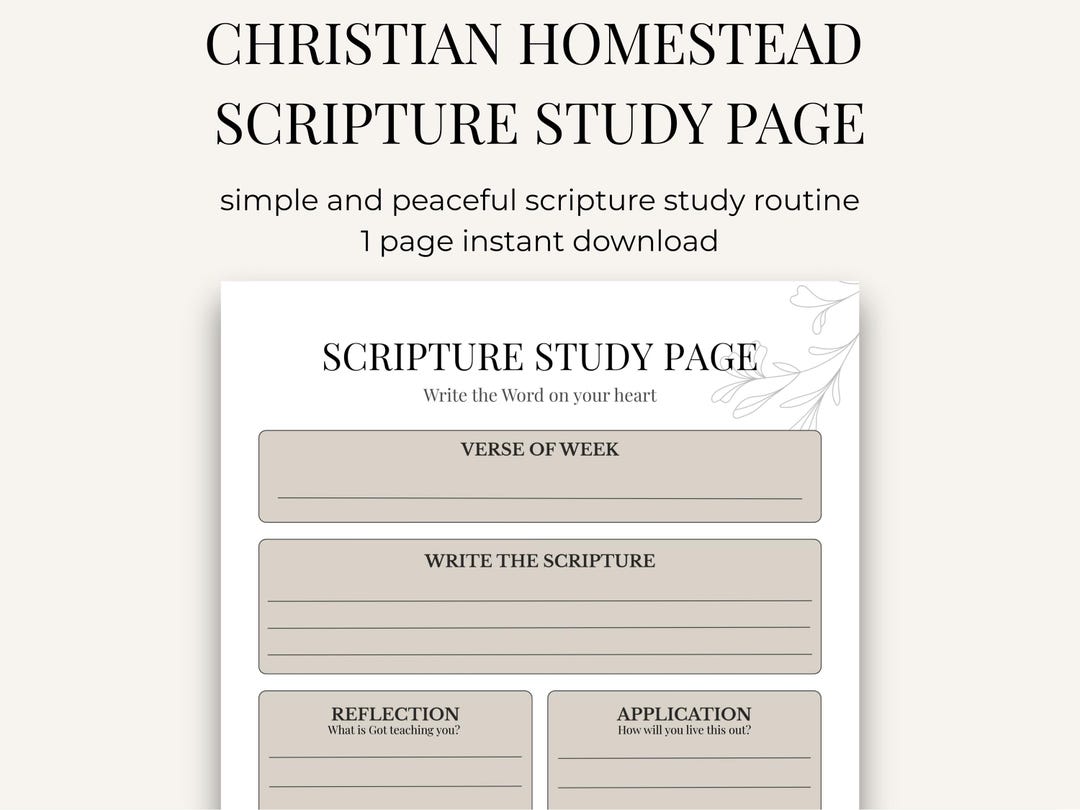 Scripture Study Printable, Bible Study Worksheet, Cristian Scripture ...
