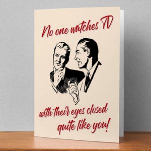 Carte de fête des pères drôle, blague télévisée, carte de fête des pères imprimable à téléchargement immédiat pour papa, beau-père, bonus papa, beau-père, ami