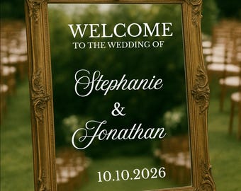 Custom Mirror Decal | Personalized Wedding Welcome Sign | Vinyl Mirror Sticker for Events, Bridal Shower, Birthday, Reception