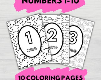 10 Numbers Coloring Pages | Numbers 1-10 Printable Worksheets for Kids
