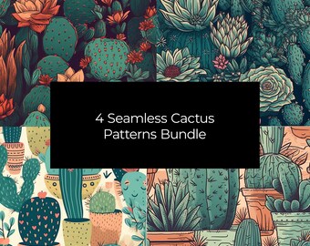 Simplicity Cactus Pattern Cactus Seamless Pattern. Digital Download Only. Png File - Etsy