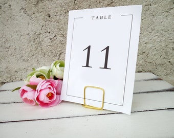 Clean Lines Wedding Table Sign Template, Table Numbers, Clean Lines Minimalist Wedding Table Number Sign, Modern Wedding Signs, Canva