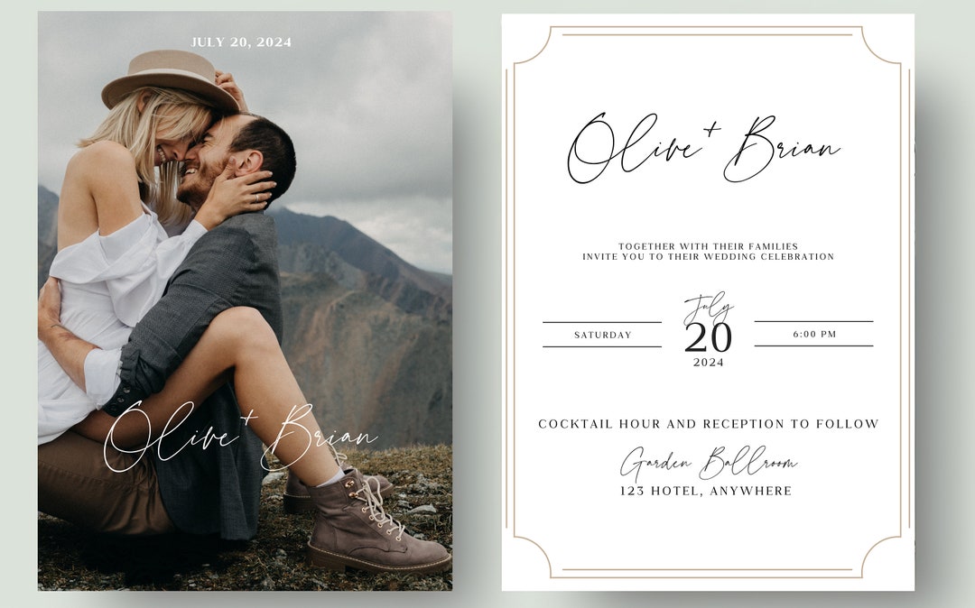 Personalized Photo Invitation Template | Wedding DIY Template ...