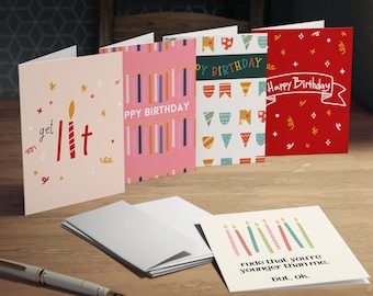 Geburtstagskarten-Bundle Multi-Design Grußkarten (5er-Pack), Happy Birthday Multi-Pack