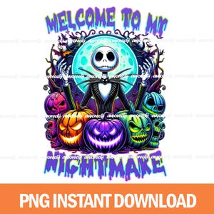 Jack Skellington, Benvenuto nel mio biglietto d'auguri e busta da incubo, l'incubo prima di Natale, biglietto da stampare a casa, download digitale