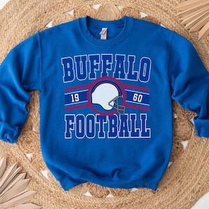 Retro Buffalo Bill-sweater Vintage ronde hals throwback T-shirt hoodie cadeau voor voetbalfan