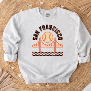 SF Baseball Pullover San Francisco Crewneck Golden Gate Bridge Hoodie Vintage T-Shirt Retro Throwback Fan Shirt Unisex Geschenk für Sie