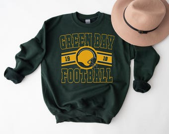 Green Bay Football Sweatshirt Vintage Packer Crewneck Retro Game Day T-Shirt Hoodie Gift For Football Fan