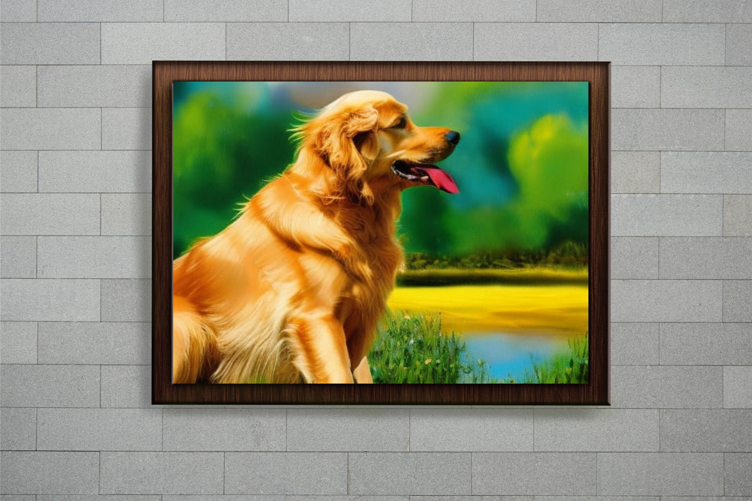 Golden Retriever Digital Print Dog Wall Art Canvas Print Action ...