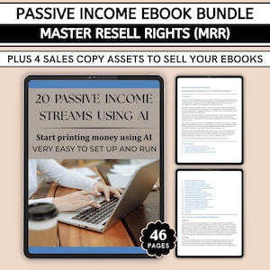 Passive Income Using AI eBook Bundle | Master Resell Rights | MRR | Resell Digital Product | Sell on Etsy | PLR eBook | Private Label Rights