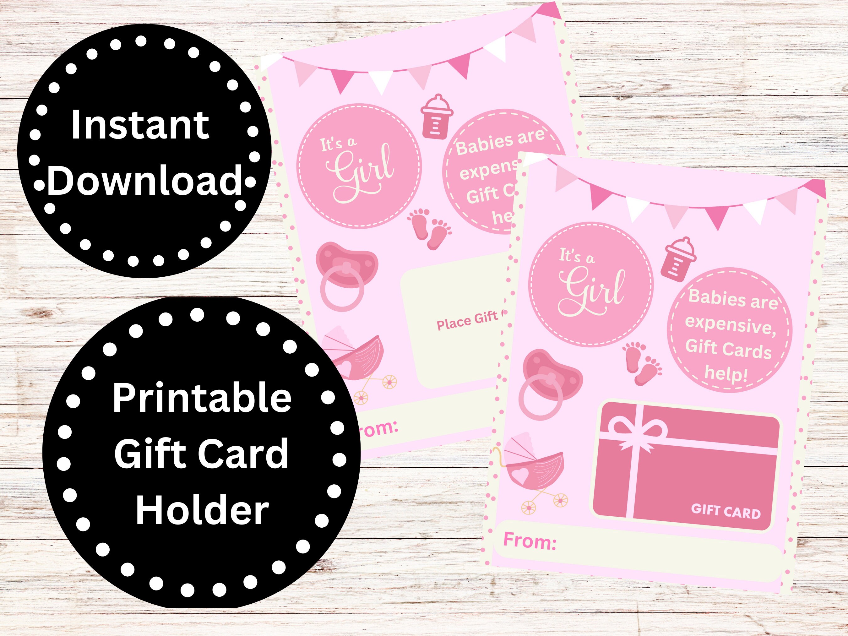 PRINTABLE Gift Card Holder, Baby Gift for Girl, Amazon, Target, Walmart,  Baby Gift Printable, Baby Gift Card, Congratulations, Its a Girl - Etsy, image size:2700x2025