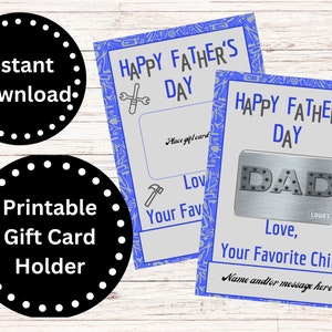 Titulaire de la carte-cadeau IMPRIMABLE, fête des pères, carte-cadeau Lowes, carte-cadeau papa, fête des pères imprimable, carte-cadeau Visa pour papa, cadeau de dernière minute