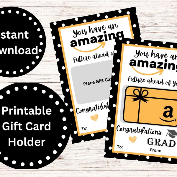 PRINTABLE gift card holder, Grad Gift, Amazon Gift Card, Graduation Printable, Grad Gift Card, Last Minute Gift, Congrats Grad