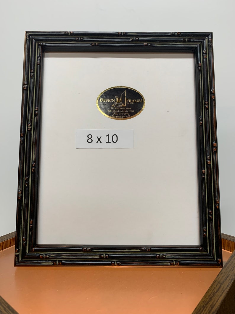 8x10 Traditional Black Carved Bamboostyle Photo Frame Etsy