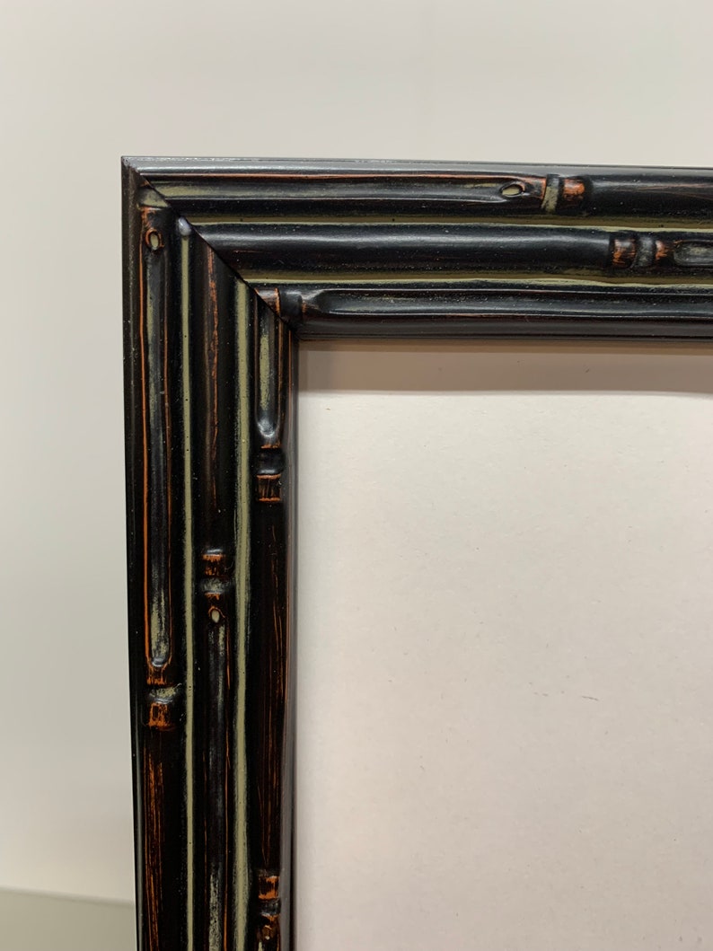 8x10 Traditional Black Carved Bamboostyle Photo Frame Etsy