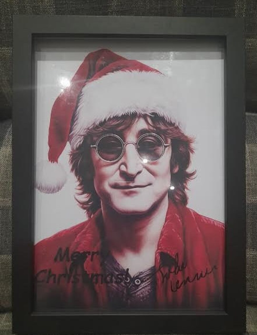 Original John Lennon Merry Christmas Print Signed Etsy