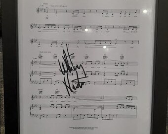 valentines... I will always love you, whitney houston, signed A4 sheet music