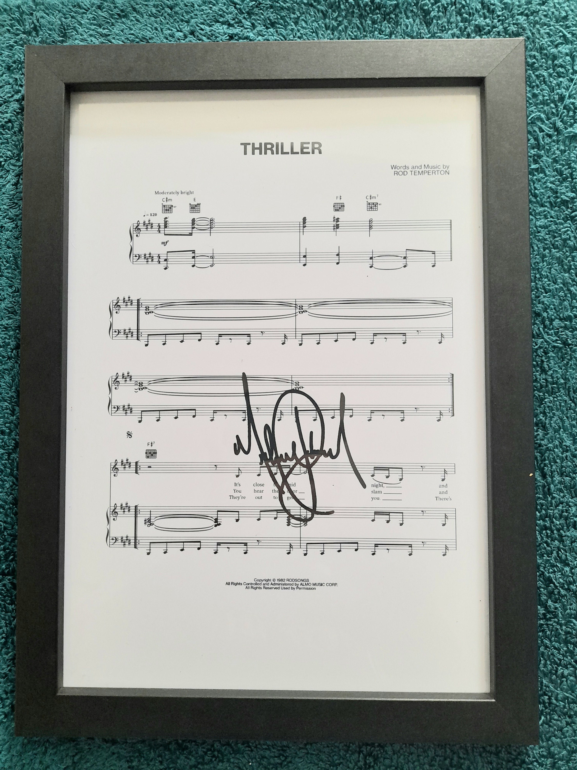 Thriller, Michael Jackson, Signed A4 Sheet Music - Etsy