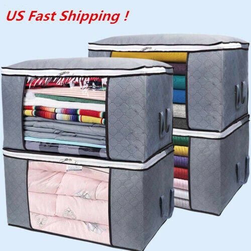 Anti Dust Large Storage Bag Clothes Quilt Blanket Storage Sort Home  Organizer