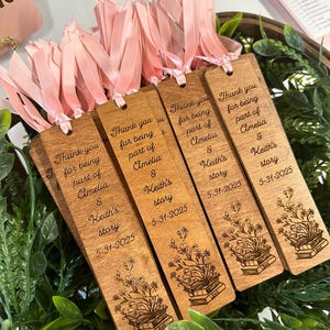 Personalized Wedding Favor Bookmarks, Book Theme Wedding, Bridal Shower Favors, Her Last Chapter, Their Next Chapter, Love Story Wedding