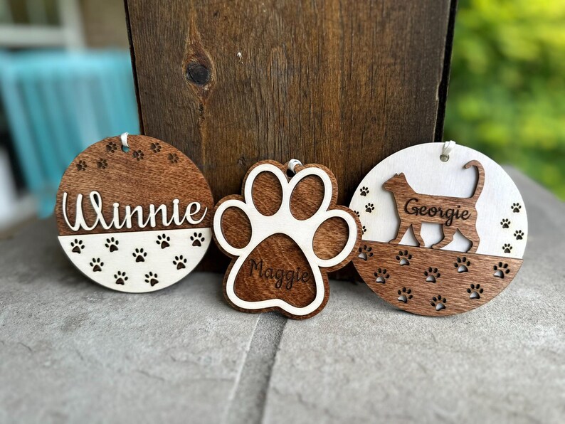 View of Personalized Cat Ornaments- Set of 3, Custom Pet Christmas Ornaments ...