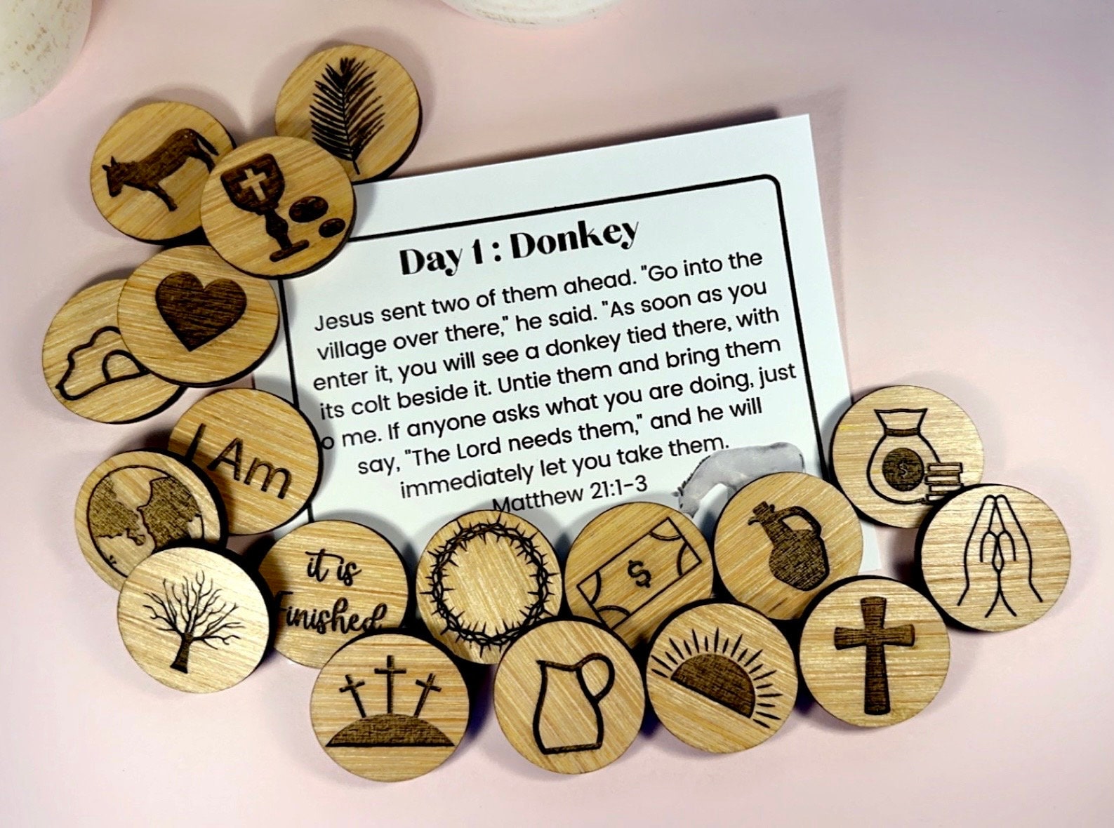 Easter Countdown Tokens and Scripture Cards, Kid Easter Activity