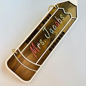 Personalized Teacher Sign, Teacher Name Door Hanger, Teacher Gift ...