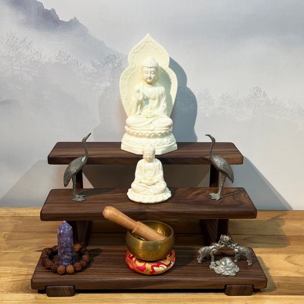 Buddhist TableTop Meditation altar Solid Wood Tibetan Buddhist prayer altar meditation table Table top Altar